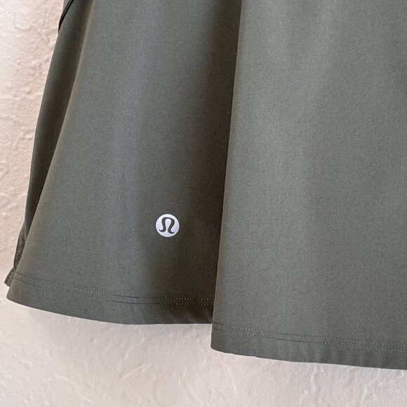 Lululemon Play Off The Pleats Skort Womens 8 Dusty Olive Green Pockets Pull On - Picture 4 of 9
